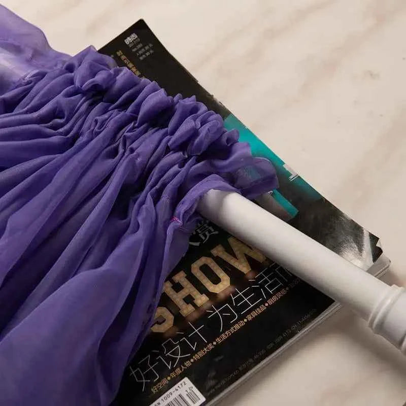 100*270cm Modern Curtains White Transparent Gauze Curtains Solid Color Kitchen Curtain Valves Window Fabrics Rustic Decoration