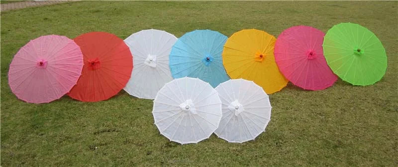 70cm Chinese Fabric Parasol — Traditional Bamboo Dance Umbrella for Weddings & Props