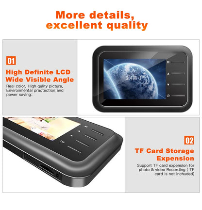 2.4 Inch LCD Door Peephole Camera with IR Night Vision & Video Recording