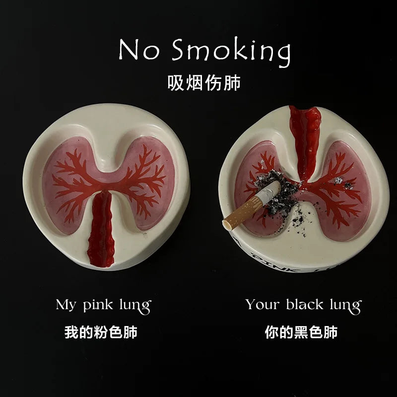 Pink Lung Ashtray – Funny Resin Desktop Cigarette Ash Tray