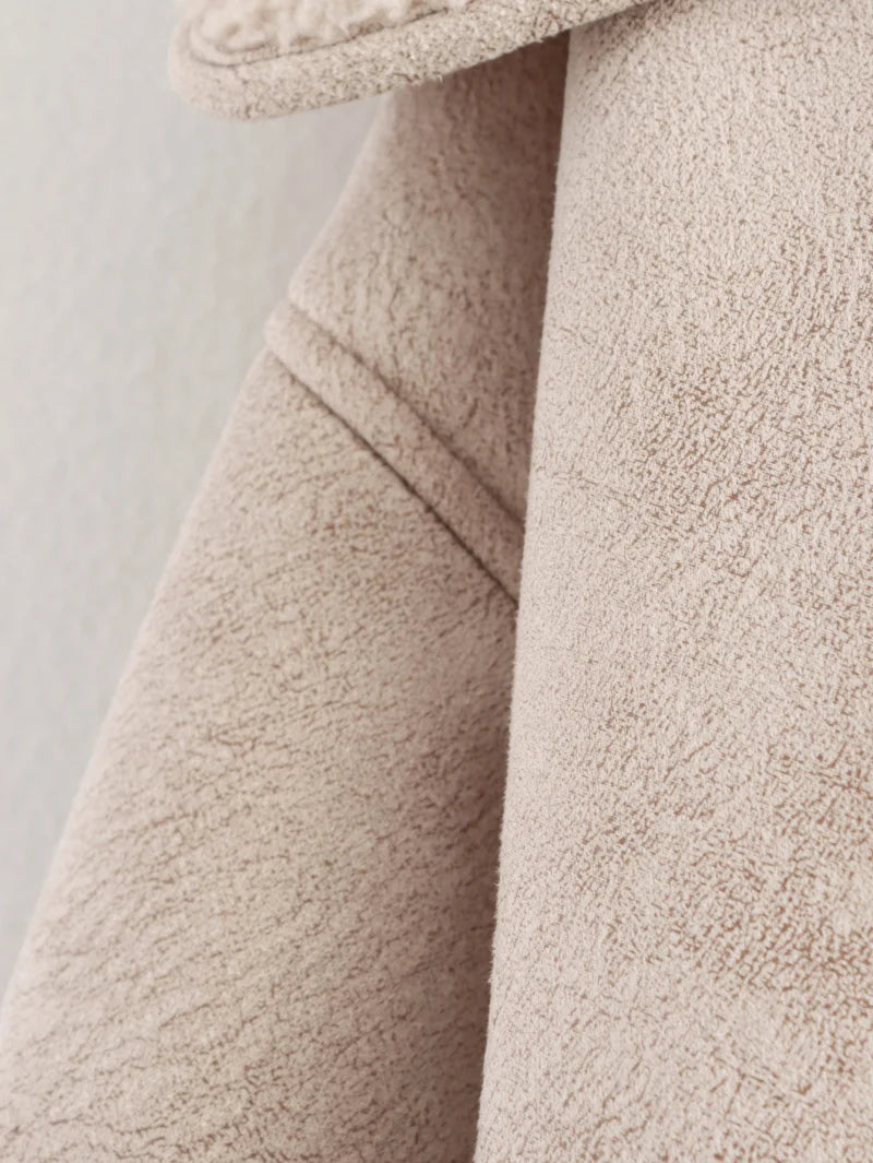 Women's Oversized Winter Jacket - Double-Sided Collar Warm Long Sleeve Coat