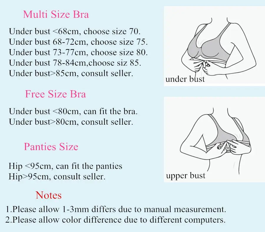 Women’s Wireless Sexy Lace Bra & Panty Set – Push-Up Bralette Lingerie for All Sizes