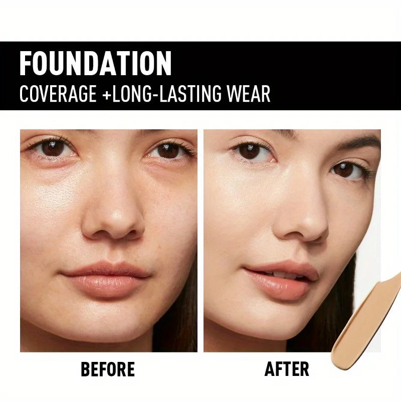 PECOLOVERS Matte Finish Liquid Foundation - Oil-Control, Waterproof, Full Coverage Concealer for All Skin Tones - Shello's Creative Boutique