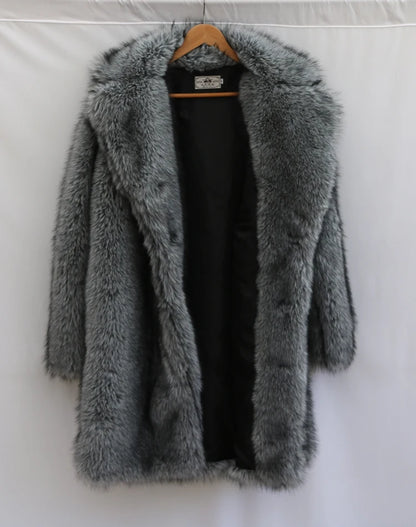 Men's Faux Fur Long Coat - Winter Trench Coat Plus Size