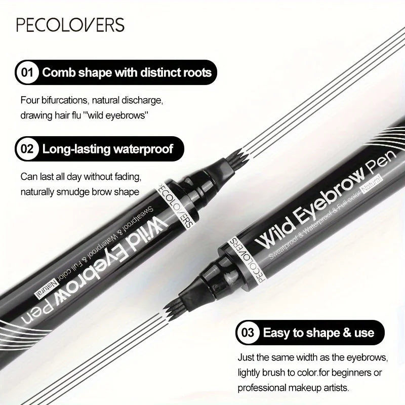 6 Colors 1pc Eyebrow Pen Waterproof 4 Split Tip Eyebrows Pen Eyebrow Tattoo Pen Waterproof Liquid Black Eyebrow Makeup Pencil - Shello's Creative Boutique