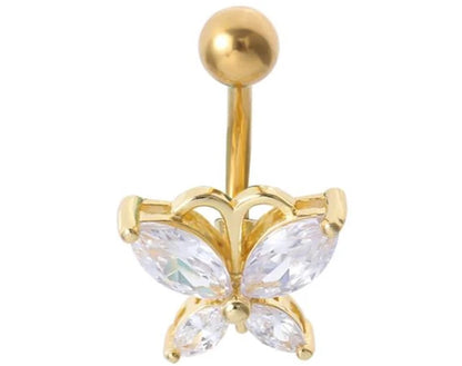 Cross Pendant Navel Ring – 316 Stainless Steel Bar