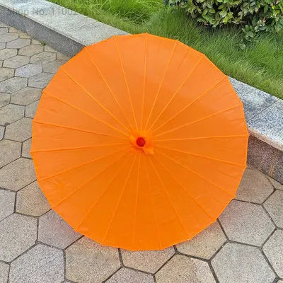 70cm Chinese Fabric Parasol — Traditional Bamboo Dance Umbrella for Weddings & Props