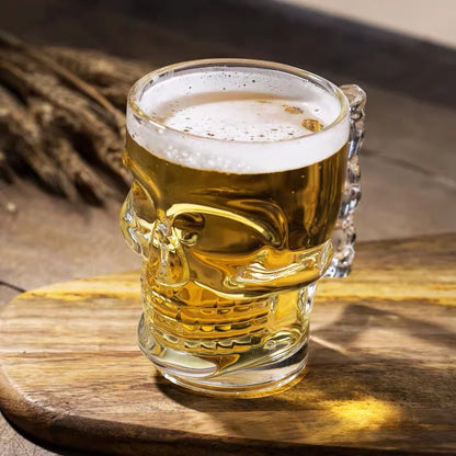 Skull Mug With Handle – Large Capacity Heat-Resistant Lead-Free Glass Beer & Coffee Cup