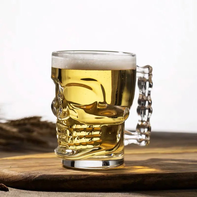 Skull Mug With Handle – Large Capacity Heat-Resistant Lead-Free Glass Beer & Coffee Cup