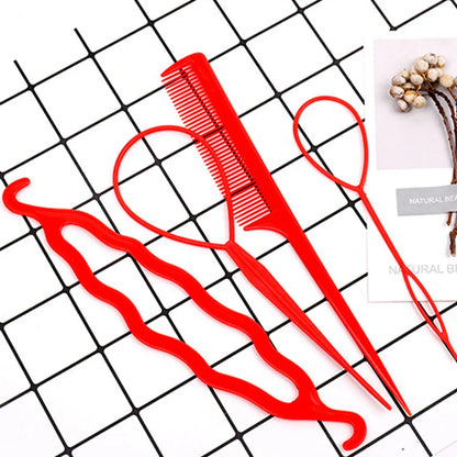 4-Piece Hair Braiding Tool Set - DIY Loop Styling Tools for Easy Braids - Shello's Creative Boutique