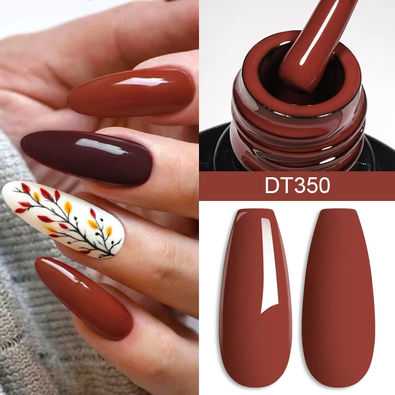 MEET ACROSS 7ml Red Gel Nail Polish Crystal Semi Permanent Soak Off UV Gel Varnish Nail Art Manicure Base Matte Top Coat Vernis - Shello's Creative Boutique