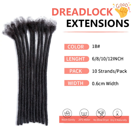 Dreadlocks Extensions Synthetic Dreads Hair  Reggae Hip-hop Synthetic Afro Kinky Style Locs Extensions For Men/Women - Shello's Creative Boutique