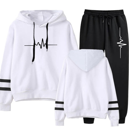 Women's Sports Suit 2025 — Stripe Hoodie Two-Piece Set