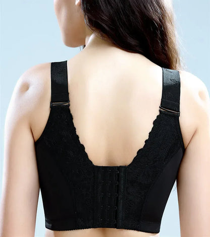 Embroidered Push-Up Backless Bra – Sexy Lace Lingerie for Women, Plus Size Wire-Free Bra Tops (C–E Cup, 36–48)