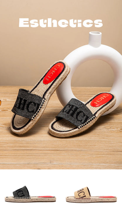 Women's Handmade Hemp Bottom Sandals - Simple Comfortable Beach Slippers - Shello's Creative Boutique