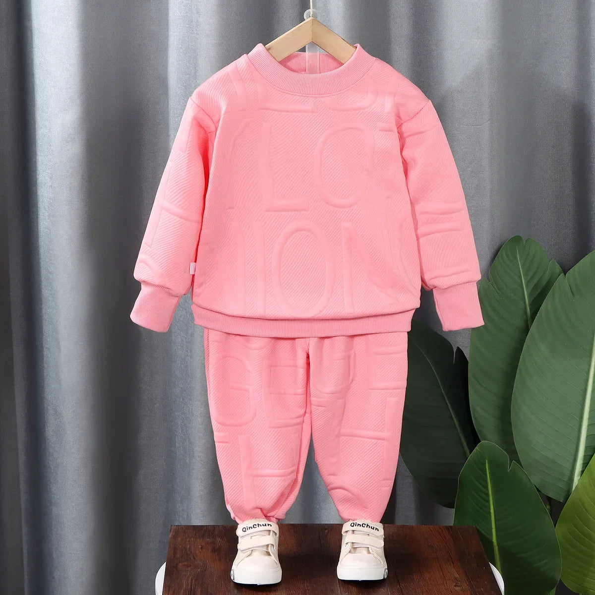 Children's Clothing  Long-sleeved Round Neck Printed Sweatshirt+cuffed Trousers 2pcs Suit Casual Outer Wear Simple Shello's Creative Boutique