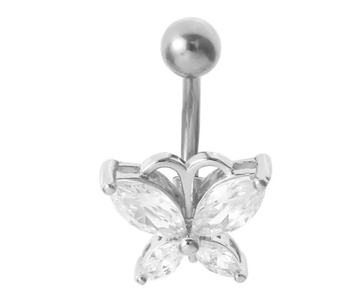 Cross Pendant Navel Ring – 316 Stainless Steel Bar