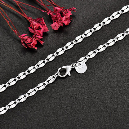 2pcs 925 Sterling Silver Chain Bracelet & Necklace Jewellery Set