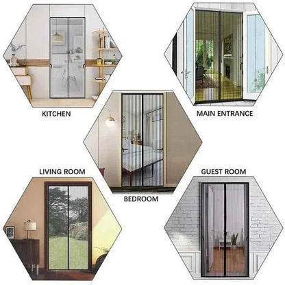 Magnetic Door Curtain - Auto-Close Anti-Mosquito Screen with No Drilling Installation (100x210cm) - Shello's Creative Boutique
