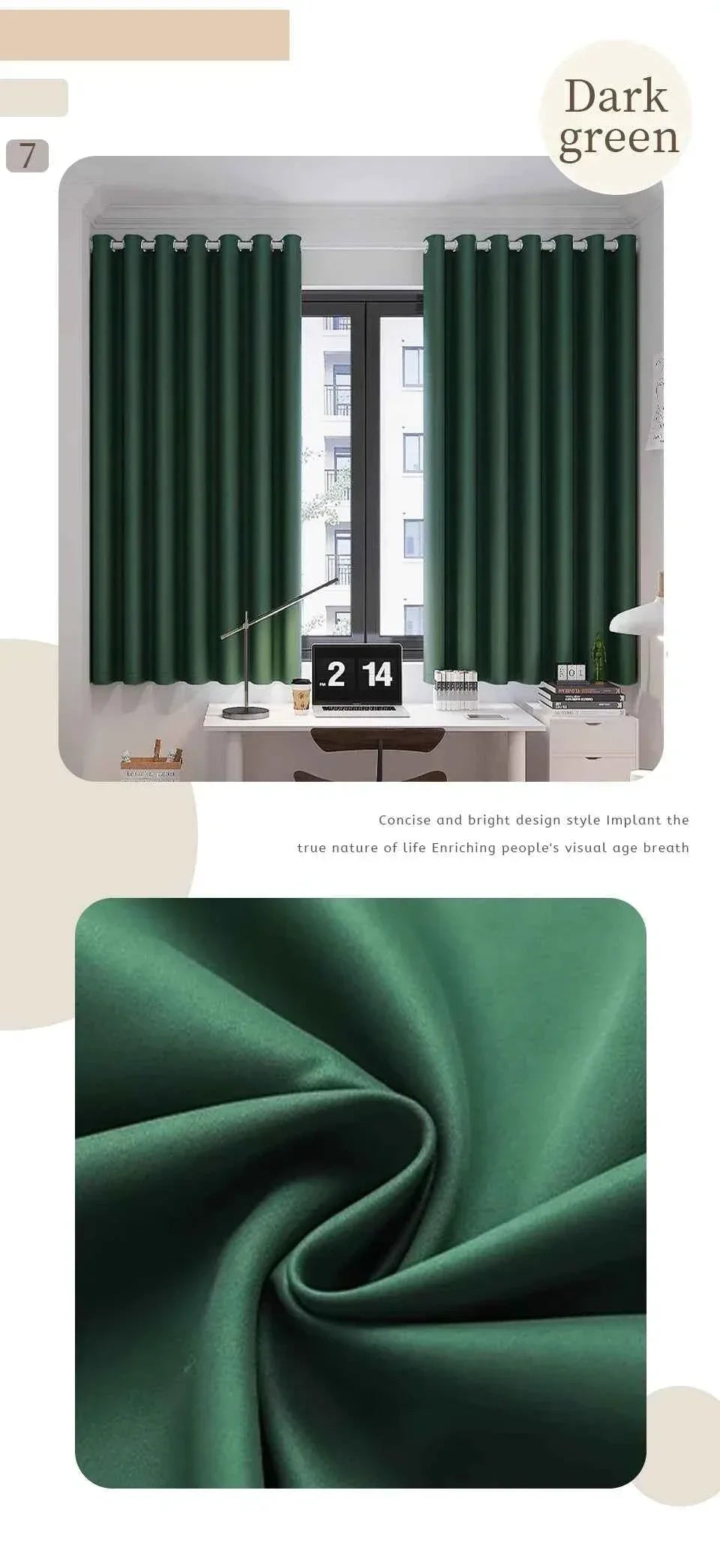 Modern Blackout Curtains - Thermal Insulated Short Drapes for Kitchen & Bedroom (95% Light Blocking) - Shello's Creative Boutique