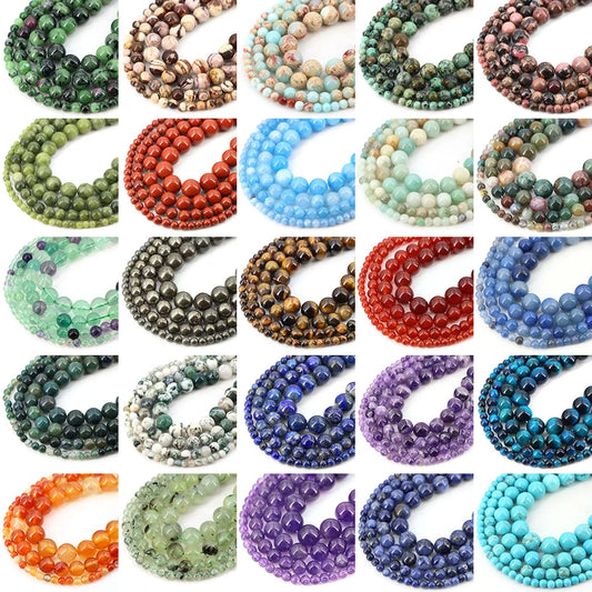 Natural Stone Beads for Jewellery Making – Blue Tiger Eye, Amethyst & Rose Quartz | 4/6/8/10mm