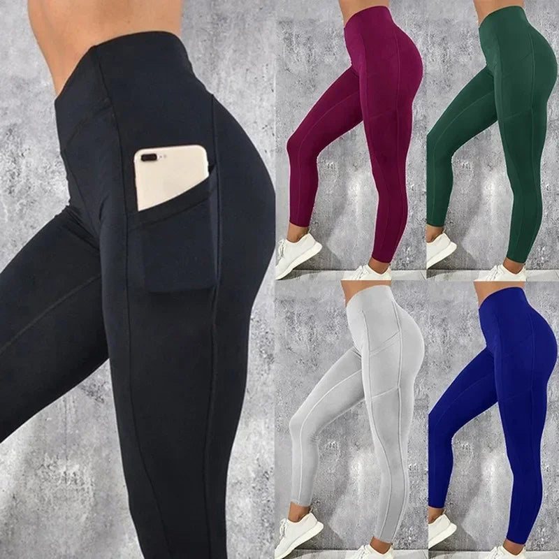 Women's High-Waisted Gym Leggings with Pockets