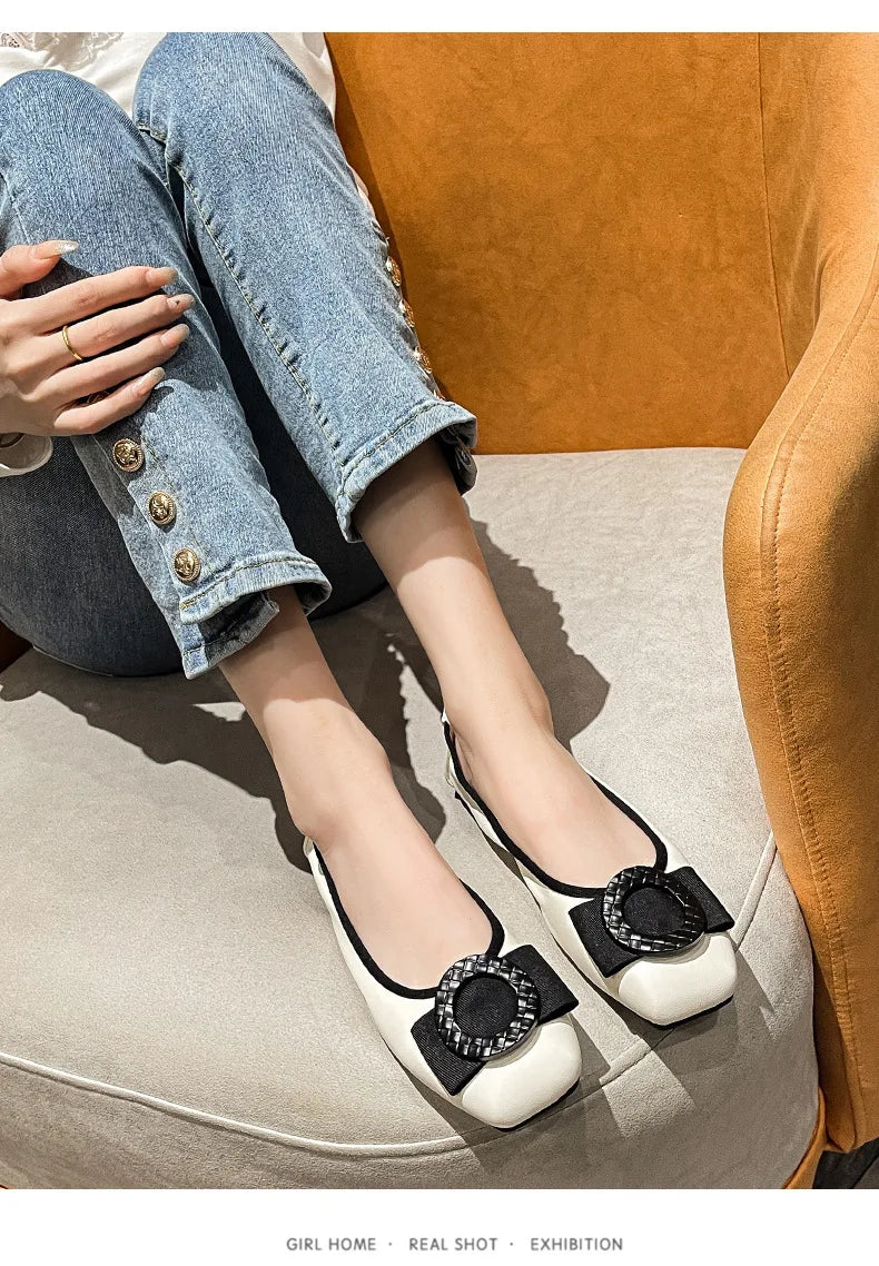 Plus Size Ballet Flats with Bow - Soft Sole Loafers - Shello's Creative Boutique