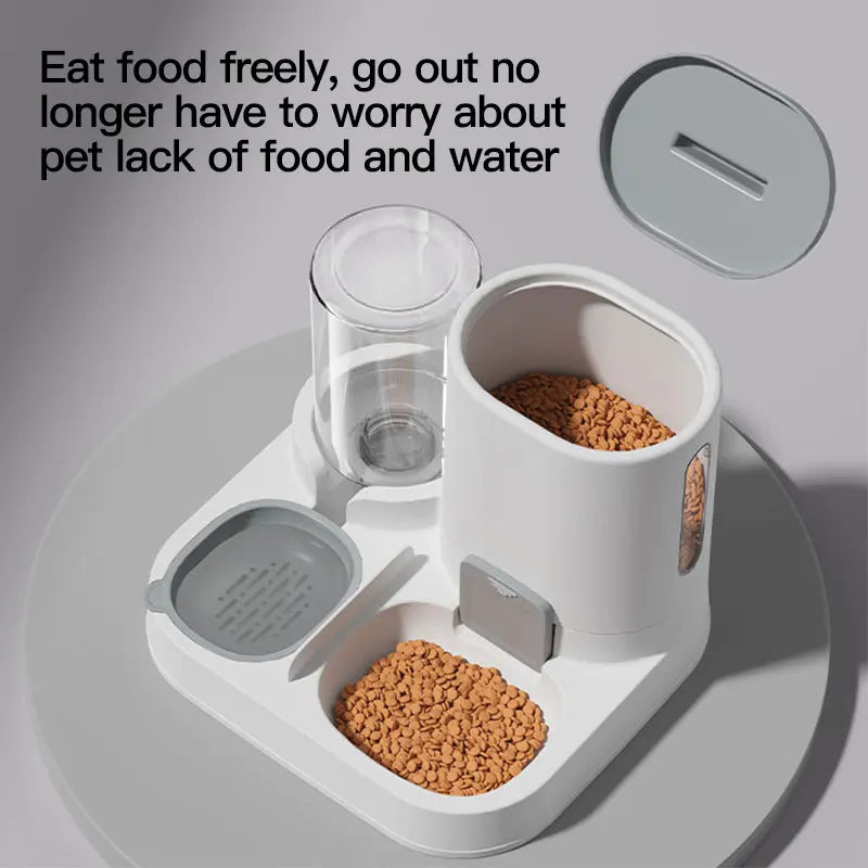 Dual-Purpose Pet Feeder & Water Dispenser - Large Capacity for Dogs & Cats