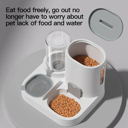 Dual-Purpose Pet Feeder & Water Dispenser - Large Capacity for Dogs & Cats