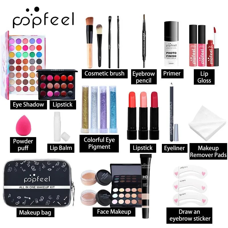 Professional Makeup Set Full Makeup Kit Eye Shadow Blush Foundation Face Powder Makeup Case Korean Cosmetic Christmas Gifts - Shello's Creative Boutique