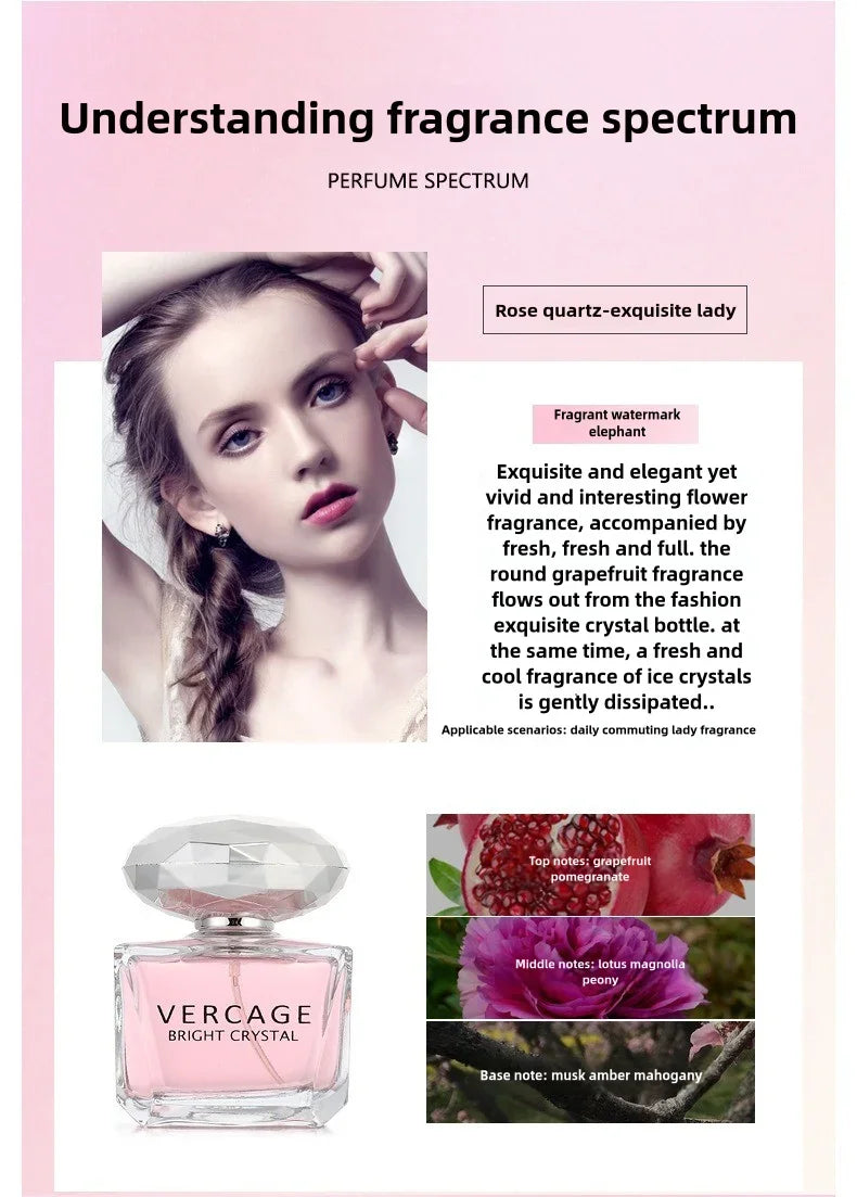 Osmanthus, Peony, and Pomegranate Fragrance Perfume for Women - Crystal Diamond Series, Light and Elegant Scent parfum - Shello's Creative Boutique