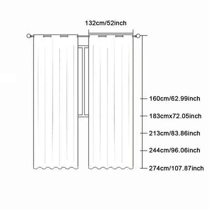 Waterproof Outdoor Curtains - UV Resistant Privacy Drapes for Patio Pergola Terrace - Shello's Creative Boutique