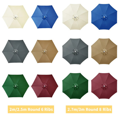 Parasol Replacement Cover – PU-Coated Oxford Waterproof Canopy for 6 & 8 Rib Garden Parasols
