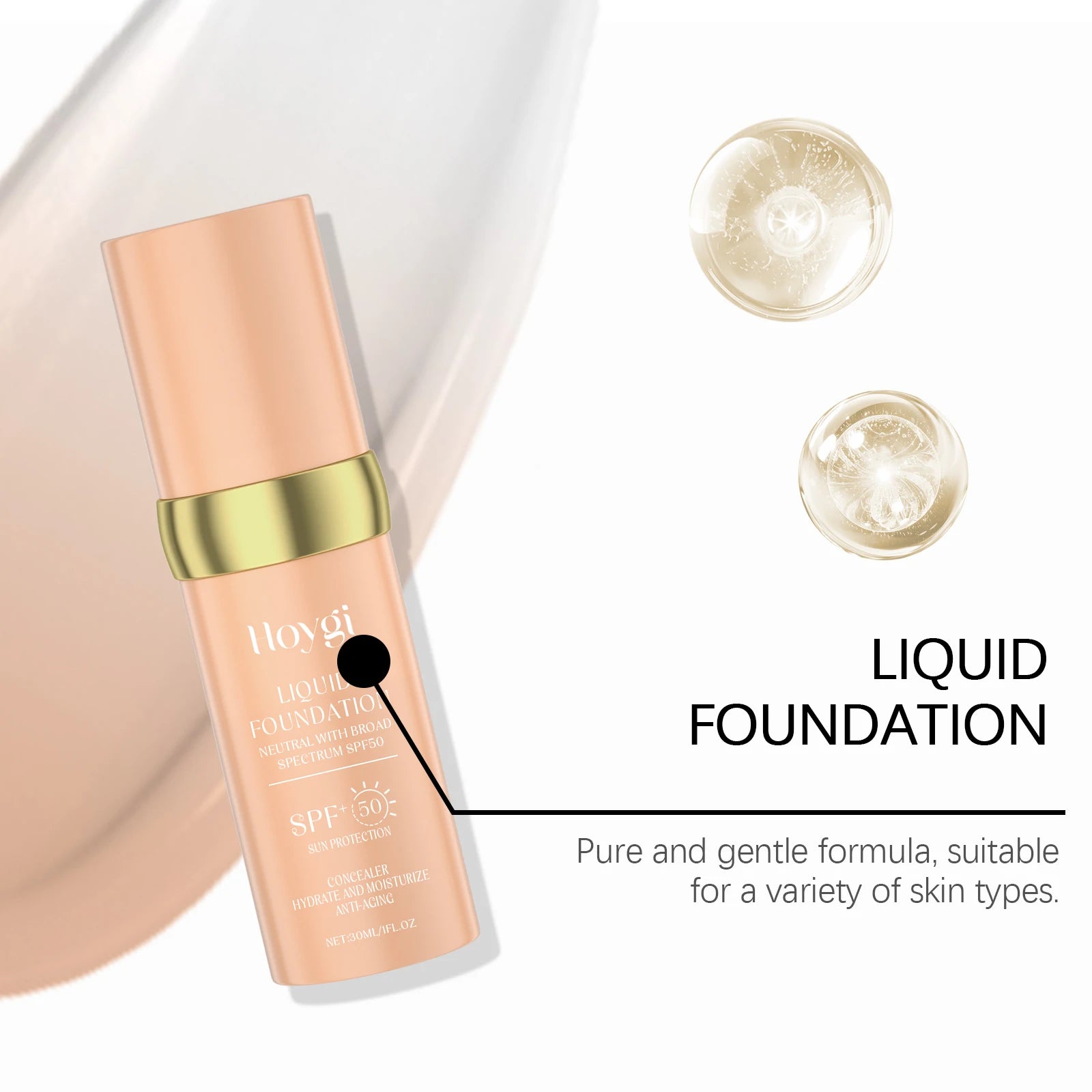 Liquid Face Foundation Spf 50 Temperature Change High Coverage Makeup Base Waterproof Hydrating Foundation Cosmetics Makeup - Shello's Creative Boutique