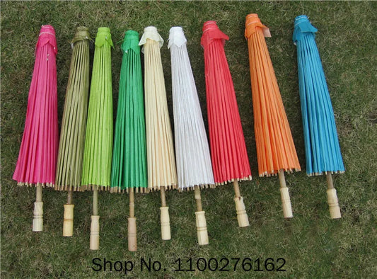 70cm Chinese Fabric Parasol — Traditional Bamboo Dance Umbrella for Weddings & Props