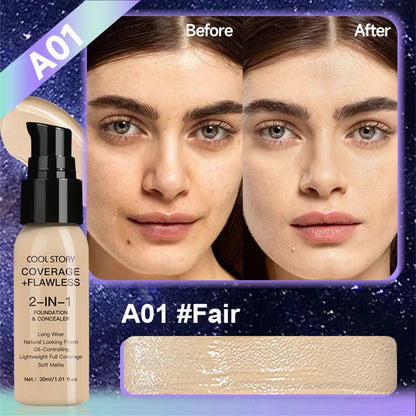 10 Color Lasting Face Foundation Cream Oil-Control Matte BB Cream Liquid Full Coverage Waterproof Hydrating Brighten Concealer - Shello's Creative Boutique