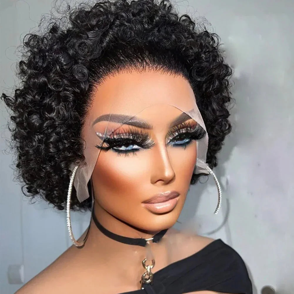 Pixie Cut Short Bob Wig - 100% Human Hair 13x4 Transparent Lace Frontal Wig - Shello's Creative Boutique