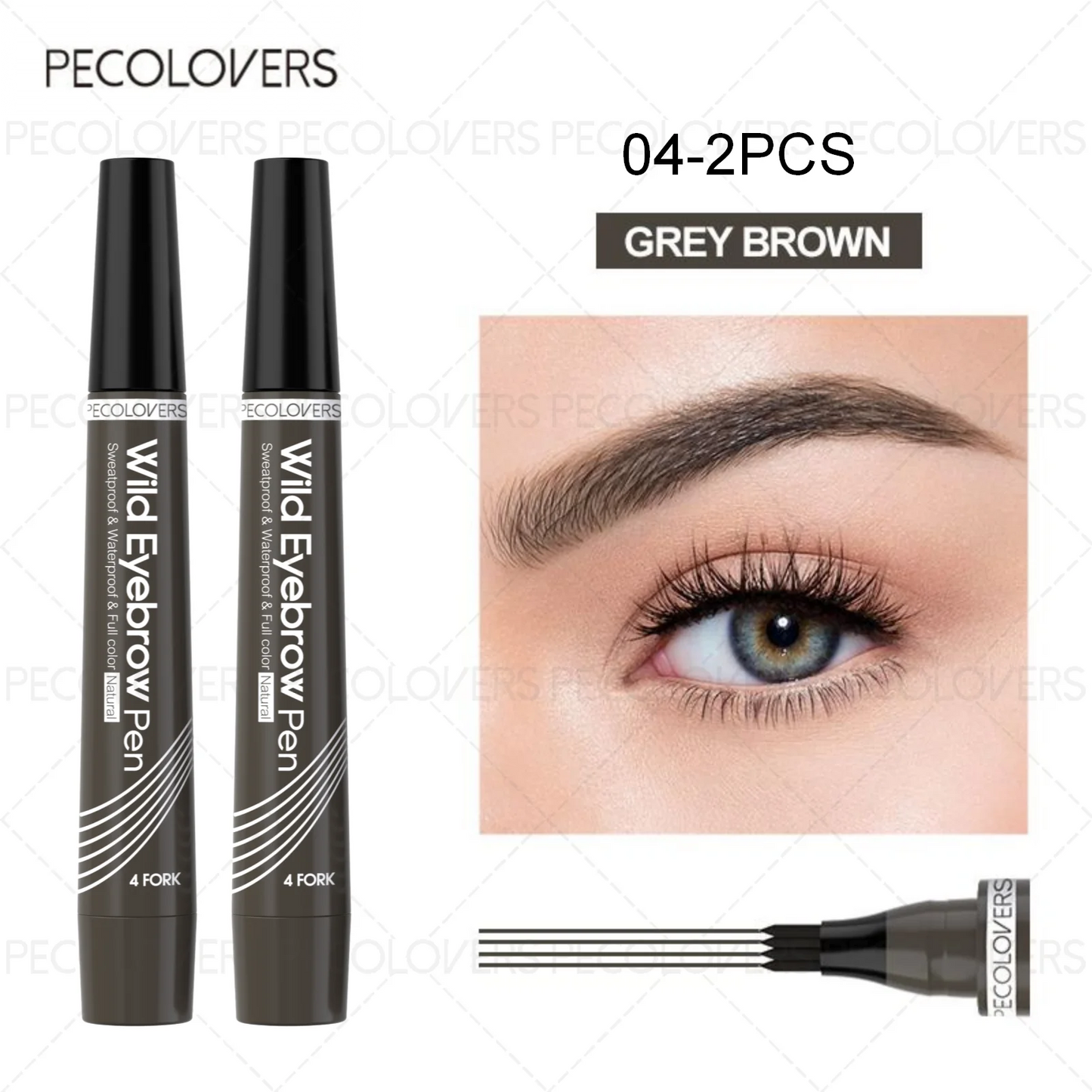 6 Colors 1pc Eyebrow Pen Waterproof 4 Split Tip Eyebrows Pen Eyebrow Tattoo Pen Waterproof Liquid Black Eyebrow Makeup Pencil - Shello's Creative Boutique