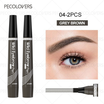 6 Colors 1pc Eyebrow Pen Waterproof 4 Split Tip Eyebrows Pen Eyebrow Tattoo Pen Waterproof Liquid Black Eyebrow Makeup Pencil - Shello's Creative Boutique
