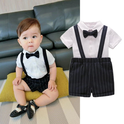 Kids Boys Clothing Sets Baby Tee Shirt + Overalls Pants Infant Toddler Children Wears T-shirt + Shorts Outfits Suits 1-4 Years Shello's Creative Boutique