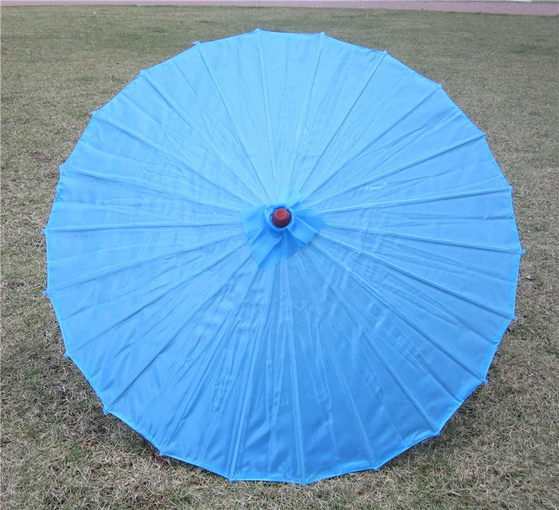 70cm Chinese Fabric Parasol — Traditional Bamboo Dance Umbrella for Weddings & Props