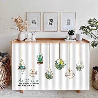 1PC Kitchen Cabinet Curtain Cover Dustproof Cupboard Wardrobe Short Curtains Washable Drapes Self-adhesive Half-Curtain Cortinas