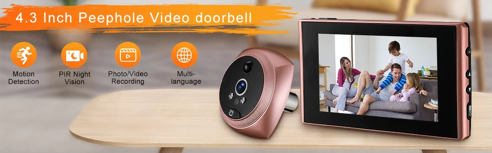 2.4 Inch LCD Door Peephole Camera with IR Night Vision & Video Recording