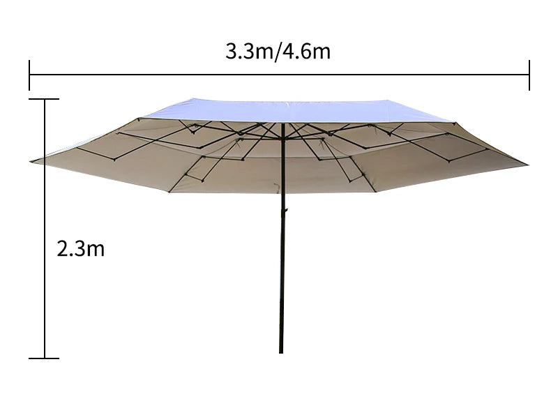 Foldable Metal Wagon Parasol — Outdoor Beach Pool Garden Shade Umbrella with Heat Insulation