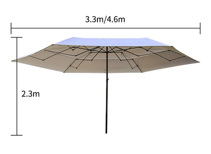 Foldable Metal Wagon Parasol — Outdoor Beach Pool Garden Shade Umbrella with Heat Insulation