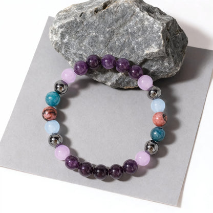 Luxury Garnet Natural Stone Protection Bracelet – Red & Black Beaded Bangle