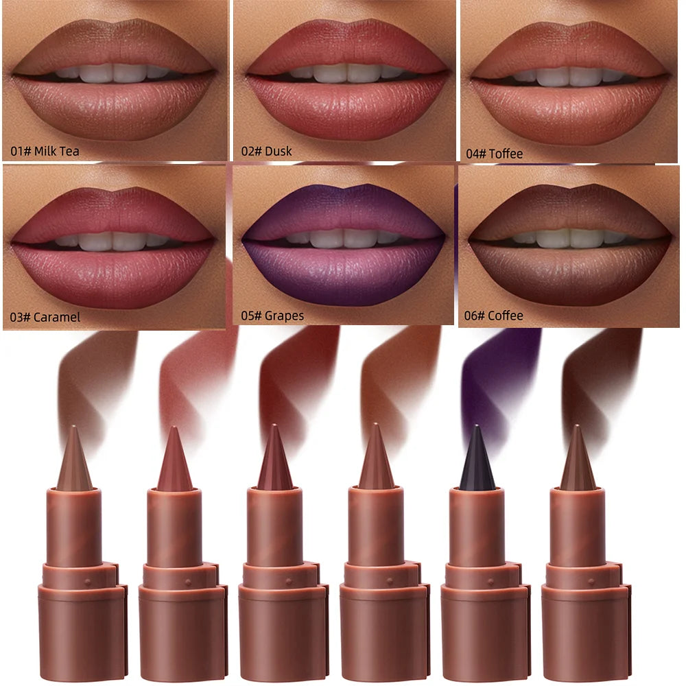 Lakerain Lip Liner Matte Black Brown Velvet Lipstick Waterproof Non Sticky Contouring Tint Lipliner Crayon Lip Makeup - Shello's Creative Boutique