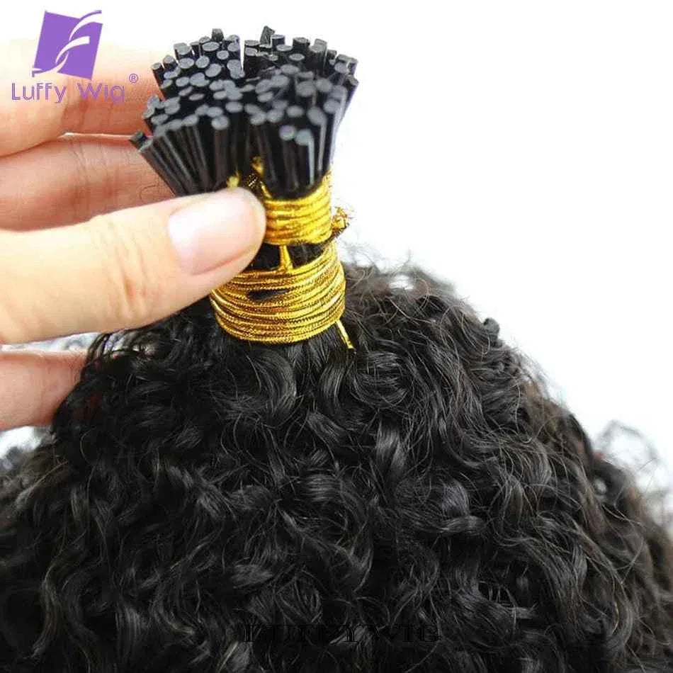 Afro Kinky Curly I Tip Hair Extensions - Microlink Double Drawn Full Thick Ends - Shello's Creative Boutique