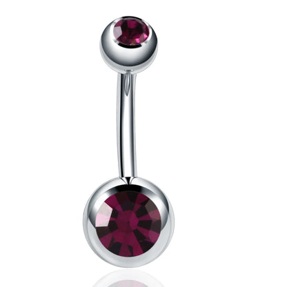Stainless Steel Cubic Zirconia Drop Navel Ring