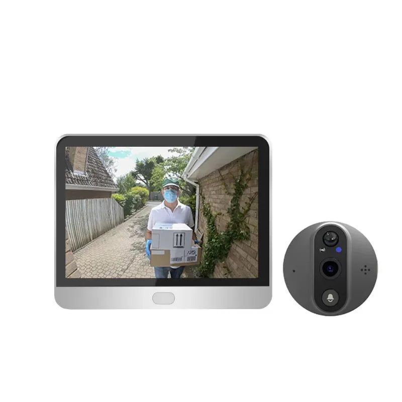 3MP WiFi Peephole Door Camera with 4.3 Inch Screen, Night Vision & PIR Detection